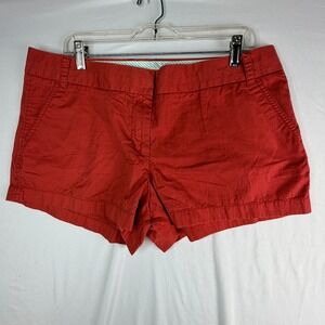 J.Crew Womens Chino Broken-In Shorts Red Cotton Size 14 Casual Summer Preppy